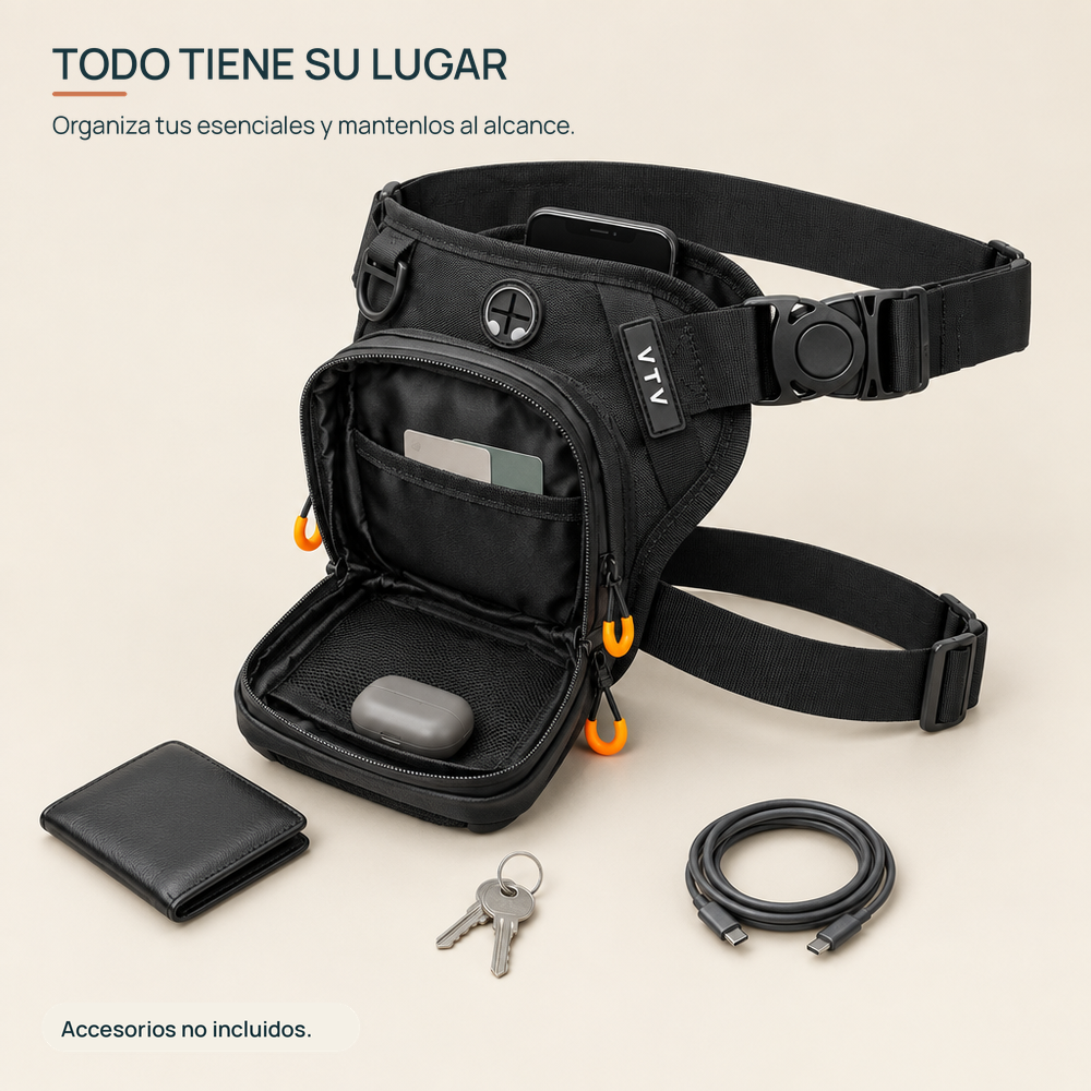 Organización interior del Bolso X1; accesorios no incluidos